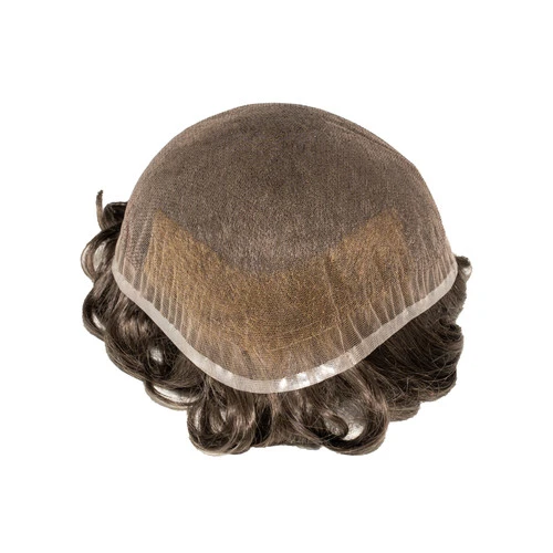 M105BSC Full French Lace Toupee With Bleached Knot Front 5 M105BSC Full French Lace Toupee With Bleached Knot Front - Image 3