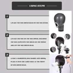 Quick Dry Wig Head With Hair Dryer Holder -Wavy Hair Shop 61wznp OTCS. AC SL1001 56459 02554.1698329318