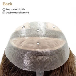 P8914BSC Extra Large Mono Top Hairpiece | 14" Remy Human Hair -Wavy Hair Shop Back 90807.1682442819