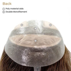 P8918 Extra Large Mono Top Hairpiece | 18" Remy Human Hair -Wavy Hair Shop Back 90807 31410.1679514966