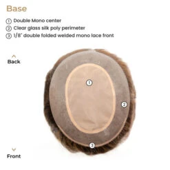 Premium Human Hair P6814HP Lady's Top Hairpiece -Wavy Hair Shop Base 15557.1681841290