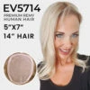 Mono Silk Top Premium Remy Human Hair Clip On Hair Topper - Ez Volume 5714 -Wavy Hair Shop EV5714 heather 33046.1692645050