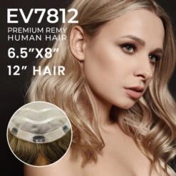 Hair Topper EV7812 - Premium Human Hair Mono Silk Top Clip-In Hairpiece