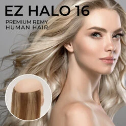 Premium Remy Human Hair Halo Hair Extensions - Ez Halo 16 -Wavy Hair Shop EZ Halo 1 83342.1700674989