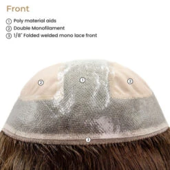 P8922 Basic Extra Large Mono Top Remy Human Hair Topper -Wavy Hair Shop FRONT 31923 30773.1679429120