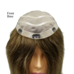 Hair Topper EV7812 - Premium Human Hair Mono Silk Top Clip-In Hairpiece -Wavy Hair Shop Front2 33489.1662738895