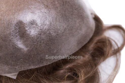 European Hair Injected Skin Mens Toupee M121 8"x10" Poly Skin -Wavy Hair Shop GS2A2757 M121 Back2 22205.1617993037