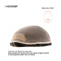 Toupee HD105 8"x 10" French Lace For Men With Bleached Knot Front -Wavy Hair Shop HD105BF 2 74943.1659710959