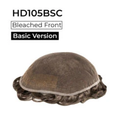 Men's Toupee HD105BSC Full French Lace With Bleached Knot Front - Basic Version