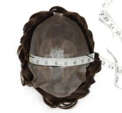 M258 Mens Toupee 8"x 10" Human Hair Skin Base Mono Top -Wavy Hair Shop IMG 0794 copy 60112.1617643826