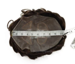 M258 Mens Toupee 8"x 10" Human Hair Skin Base Mono Top -Wavy Hair Shop IMG 0818 copy 71962.1617643828