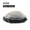 Mens Toupee M100 Basic 7"x 9" Mono Top Hairpiece - Basic Version -Wavy Hair Shop M100B Thumb 54632.1660938147
