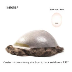 Toupee M101BF Thin Skin Hair Piece For Men With Bleached Knot Front -Wavy Hair Shop M101BF 86827.1659714415