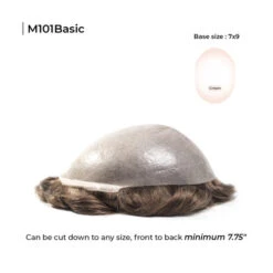 Toupee M101 Basic Thin Skin Hair Piece For Men - Basic Version -Wavy Hair Shop M101B 2 38143.1628109446