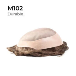 M102 Mono Silk Top With PU Perimeter And Folded Lace Front Hair System For Men