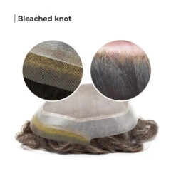 Toupee M104 Lace Front Hairpieces For Men With Bleached Knot Hairline -Wavy Hair Shop M104BF 2 48650.1649261818