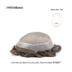 Toupee M104 Monofilament Lace Top With Natural Hair Line - Basic Version -Wavy Hair Shop M104B 2 36545.1629396804