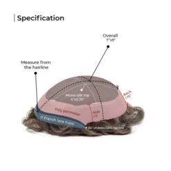 Toupee M104 Monofilament Lace Top With Natural Hair Line - Basic Version -Wavy Hair Shop M104 2 1 84589.1629396807