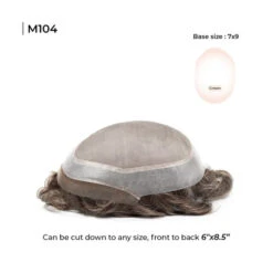 M104 Mono Silk Top Men’s Toupee With Skin Perimeter And French Lace Front -Wavy Hair Shop M104 2 37527.1688491090