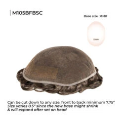 M105BSC Full French Lace Toupee With Bleached Knot Front 8 M105BSC Full French Lace Toupee With Bleached Knot Front -Wavy Hair Shop M105BF 08435.1690311843