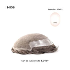 Mens Toupee M106 6.5"x8.5" French Lace Poly Back -Wavy Hair Shop M106 1 1 47175.1640884680