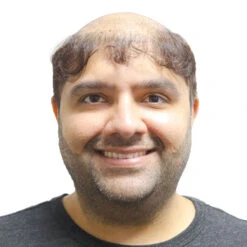 Mens Toupee M106 6.5"x8.5" French Lace Poly Back -Wavy Hair Shop M106 Before 87562.1658351567