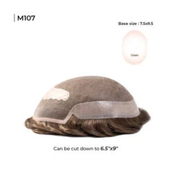 Men’s Toupee M107 7.5"x9.5" Fine Welded Mono Lace Hairpiece -Wavy Hair Shop M107 4 66145.1659541594