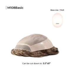 Mens Toupee | M108 Basic 7.5"x9" Human Hair Mono Top - Basic Version -Wavy Hair Shop M108B 2 59205.1650317546