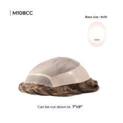 CC Shape Wider Front Hairline M108 8"x10" Mono Top Toupee Hair -Wavy Hair Shop M108CC 1 48420.1642618685