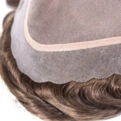Mens Toupee M108 8"x10" Human Hair Mono Silk Lace Top Hairpiece -Wavy Hair Shop M108 12 23154.1659537939