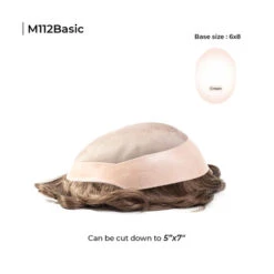 Mens Toupee M112 Basic 6"x8" Mono Top Mens Toupee - Basic Version -Wavy Hair Shop M112B 1 58913.1632171232