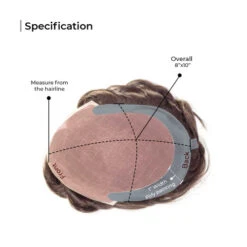 Mens Toupee M116L 8"x10" Swiss Lace Poly Back Mens Hairpiece -Wavy Hair Shop M116L 3 06987.1632329750