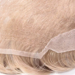 Mens Toupee M116L 8"x10" Swiss Lace Poly Back Mens Hairpiece -Wavy Hair Shop M116 12 56732.1632329755