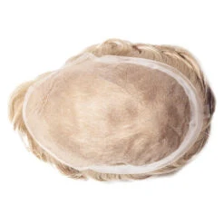 Mens Toupee M116L 8"x10" Swiss Lace Poly Back Mens Hairpiece -Wavy Hair Shop M116 14 13690.1659543271