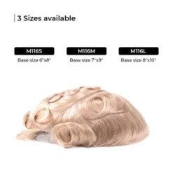 Mens Toupee M116L 8"x10" Swiss Lace Poly Back Mens Hairpiece -Wavy Hair Shop M116 2 11466.1632329748