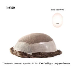 Mens Toupee M159 8"x10" Human Hair Lace Top -Wavy Hair Shop M159 1 49029.1659553334