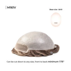 M161V Mens Toupee 8"x10" Poly Skin V Loop Mens Hair System -Wavy Hair Shop M161V 1 93578.1659550216