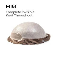 M161 Mens Toupee 8"x10" Poly Skin Invisible Knot Mens Hair System