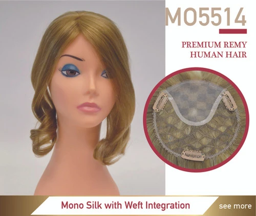 Human Hair Magic On 5514 Mono Silk Top Integration Lady's Top Hairpiece 4 Human Hair Magic On 5514 Mono Silk Top Integration Lady's Top Hairpiece - Image 2