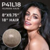 P41L18 Skin Base Hair Topper | 18" Remy Human Hair -Wavy Hair Shop P41L18 34259.1682448349