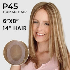 Full French Lace Remy Human Hair Topper For Women - P45