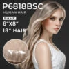 P6818BSC Monofilament Top 18” Long Human Hair Topper