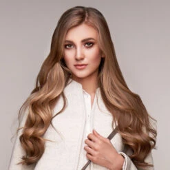 P6818 - Double Mono Top Remy Human Hair Topper With 18" Long Hair -Wavy Hair Shop P6818 2 42489.1669054510
