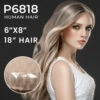 P6818 - Double Mono Top Remy Human Hair Topper With 18" Long Hair