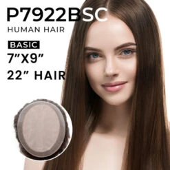 P7922 Basic Double Monofilament Hairpiece | Mono Top With Poly Perimeter
