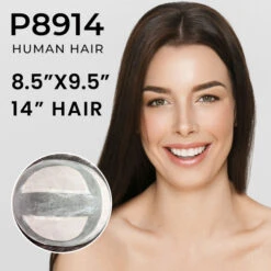 P8914 Extra Large Mono Top Remy Human Hair Topper