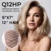 Q12HP Premium Remy Human Hair Topper | French Lace Top Piece -Wavy Hair Shop Q12HP NEW 50000.1689614942
