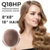 Q18HP Premium Remy Human Hair French Lace Hair Topper -Wavy Hair Shop Q18HP NEW 71859.1683910612