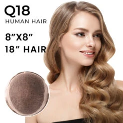 Queen 18 French Lace Top Remy Human Hair Topper For Thinning Hair