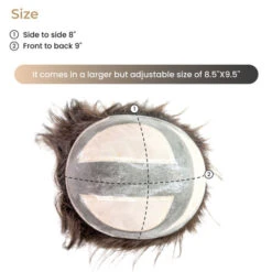 P8918BSC Extra Large Mono Top Hairpiece | 18" Remy Human Hair -Wavy Hair Shop SIZE 37497 97398.1669302031